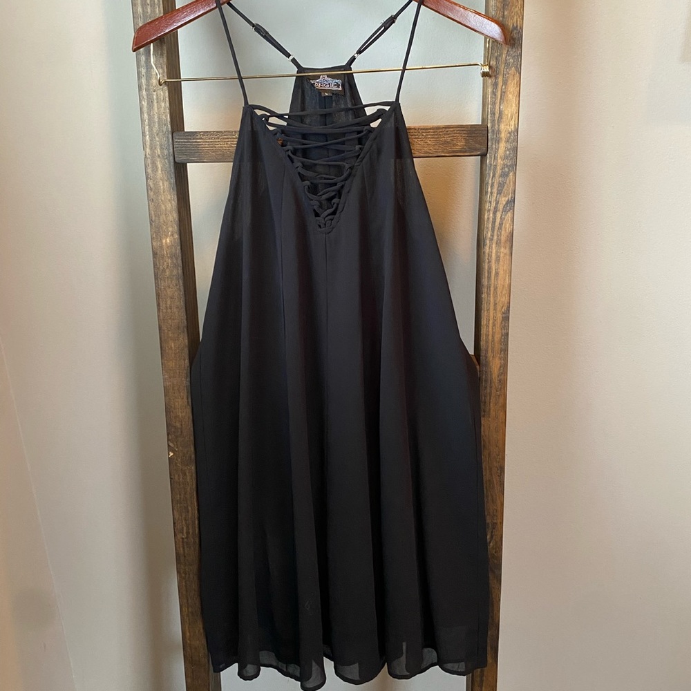 Black dress with detail on chest